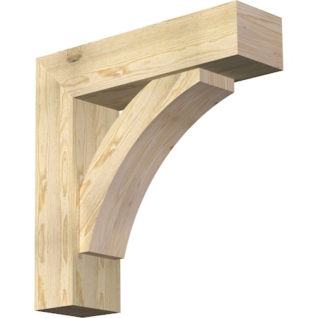 Ekena Millwork Thorton Block Rough Sawn Bracket w/ Offset Brace, Douglas Fir, 8"W x 30"D x 30"H BKT0806X30X30THR05RDF